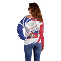 Haiti Off Shoulder Sweater Men Anpil Chay Pa Lou LT05