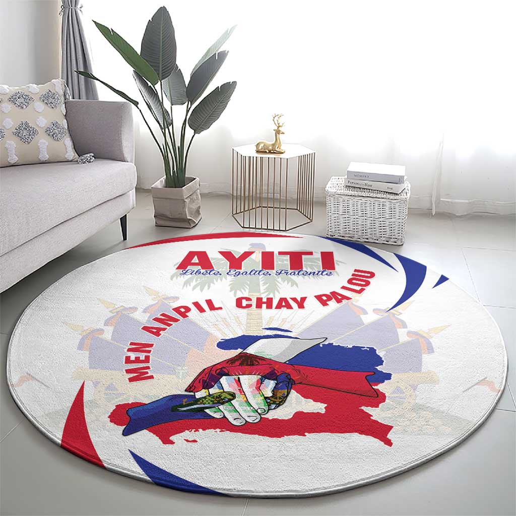 Haiti Round Carpet Men Anpil Chay Pa Lou