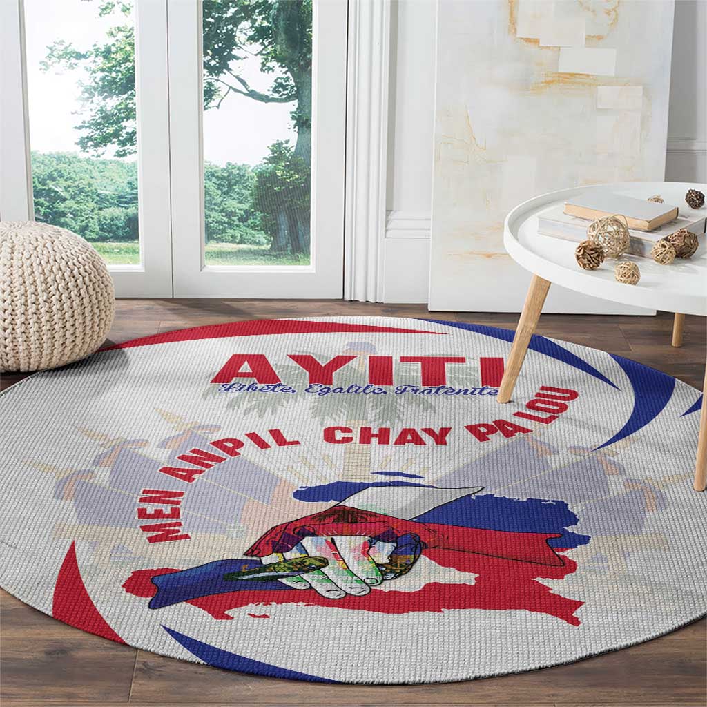 Haiti Round Carpet Men Anpil Chay Pa Lou