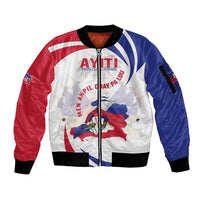 Haiti Sleeve Zip Bomber Jacket Men Anpil Chay Pa Lou LT05