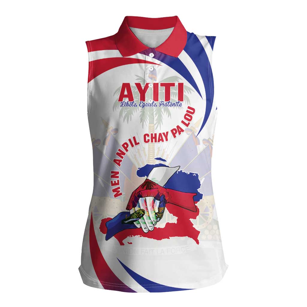 Haiti Women Sleeveless Polo Shirt Men Anpil Chay Pa Lou LT05