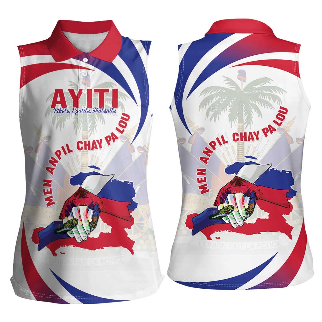 Haiti Women Sleeveless Polo Shirt Men Anpil Chay Pa Lou LT05