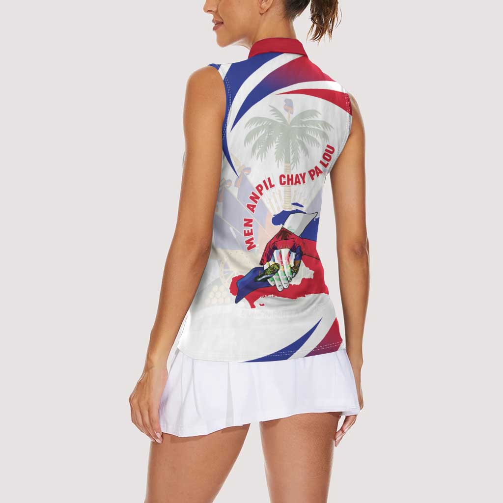 Haiti Women Sleeveless Polo Shirt Men Anpil Chay Pa Lou LT05