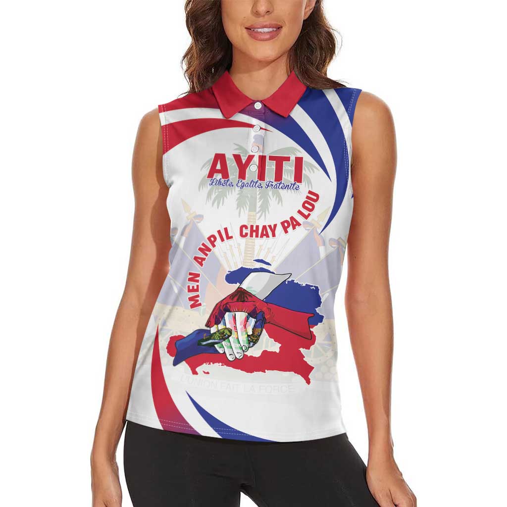 Haiti Women Sleeveless Polo Shirt Men Anpil Chay Pa Lou LT05