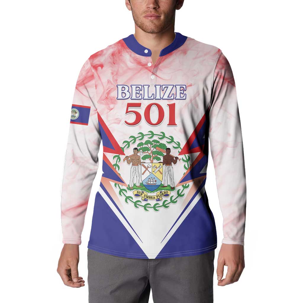 Personalized Belize 501 Button Sweatshirt Coat Of Arms