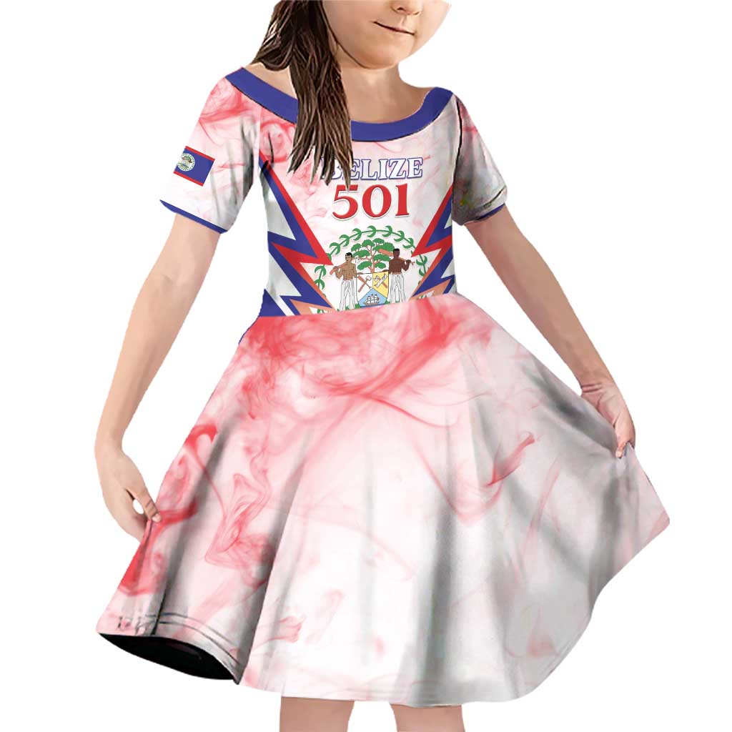 Personalized Belize 501 Family Matching Off Shoulder Short Dress and Hawaiian Shirt Coat Of Arms