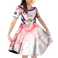 Personalized Belize 501 Family Matching Off Shoulder Short Dress and Hawaiian Shirt Coat Of Arms