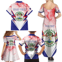 Personalized Belize 501 Family Matching Summer Maxi Dress and Hawaiian Shirt Coat Of Arms
