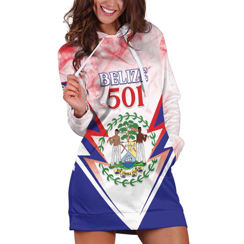 Personalized Belize 501 Hoodie Dress Coat Of Arms