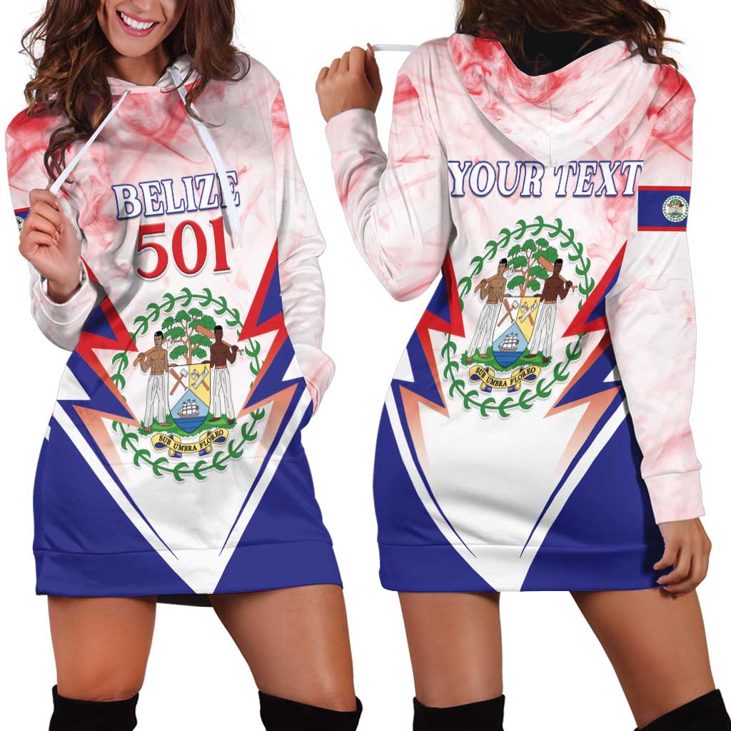 Personalized Belize 501 Hoodie Dress Coat Of Arms