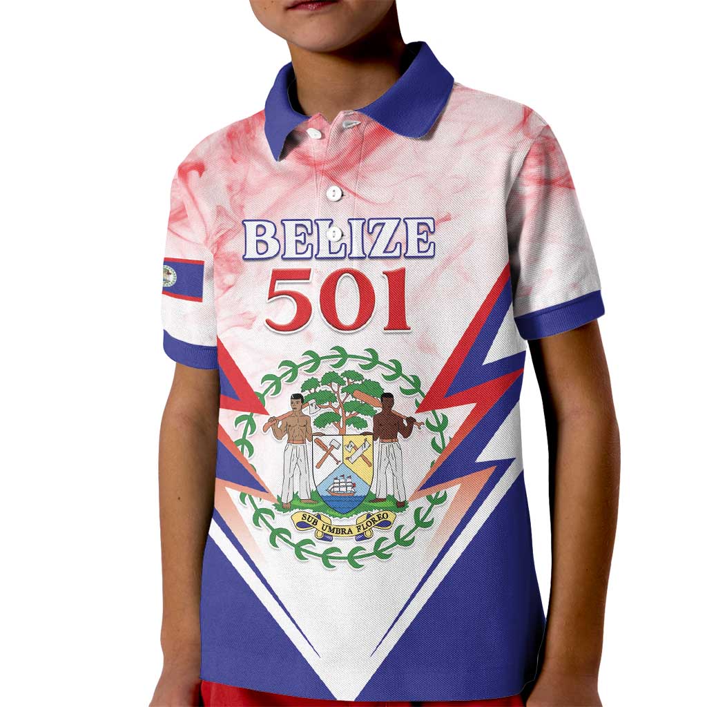 Personalized Belize 501 Kid Polo Shirt Coat Of Arms