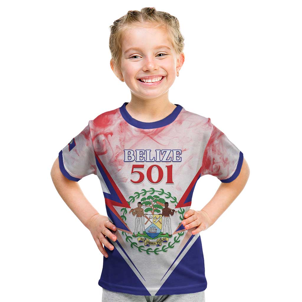 Personalized Belize 501 Kid T Shirt Coat Of Arms