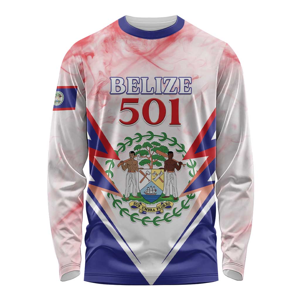 Personalized Belize 501 Long Sleeve Shirt Coat Of Arms