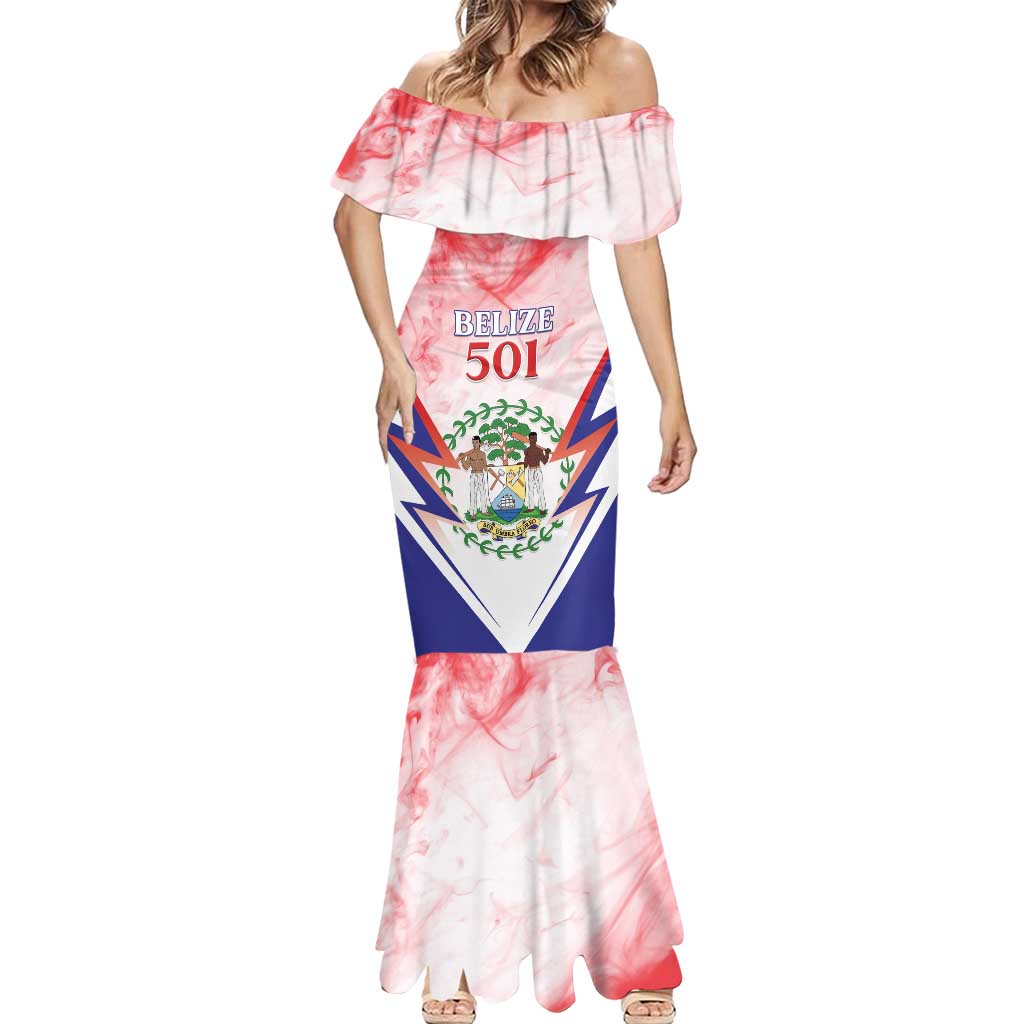 Personalized Belize 501 Mermaid Dress Coat Of Arms