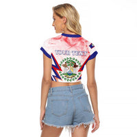 Personalized Belize 501 Raglan Cropped T Shirt Coat Of Arms