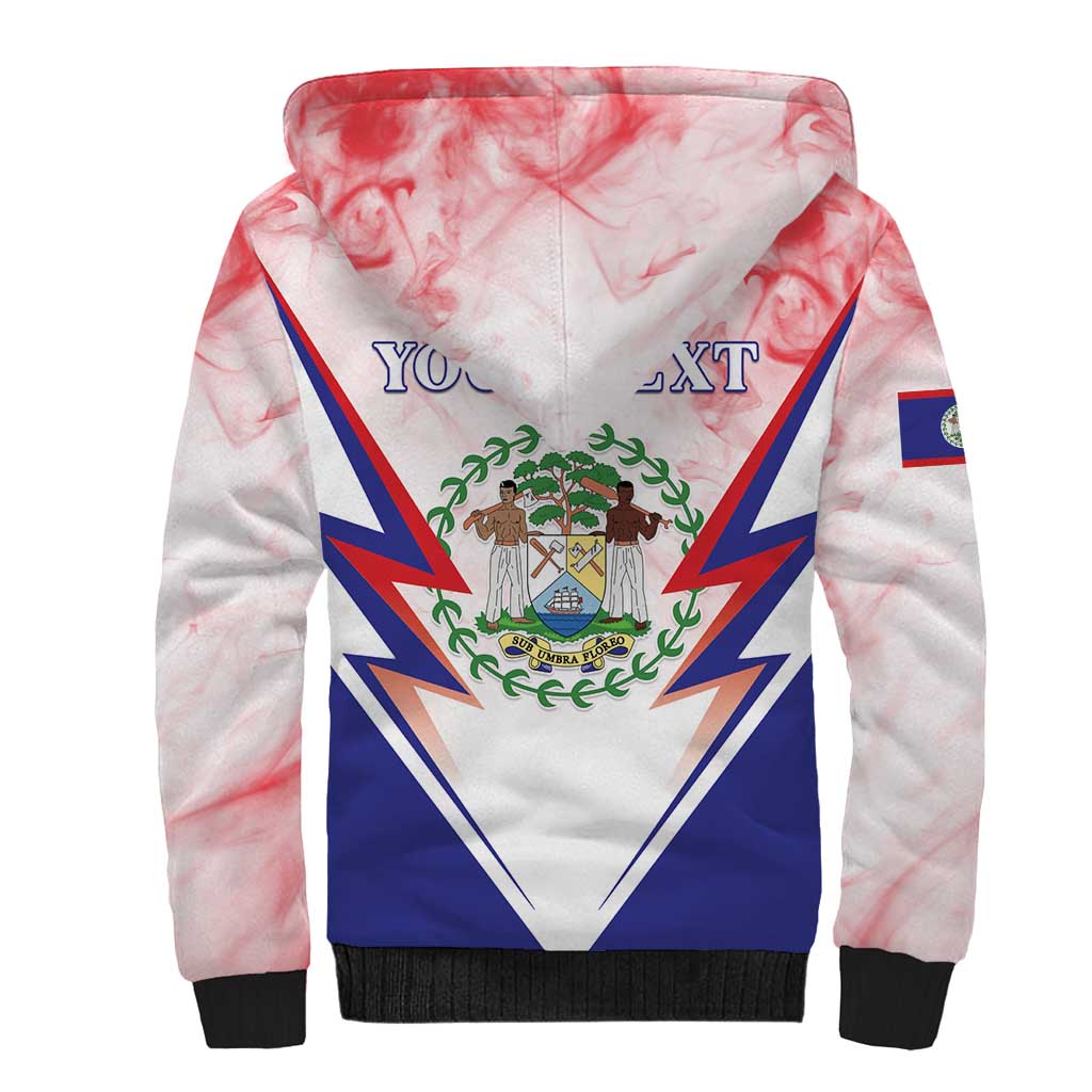 Personalized Belize 501 Sherpa Hoodie Coat Of Arms