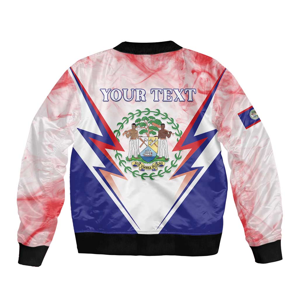Personalized Belize 501 Sleeve Zip Bomber Jacket Coat Of Arms