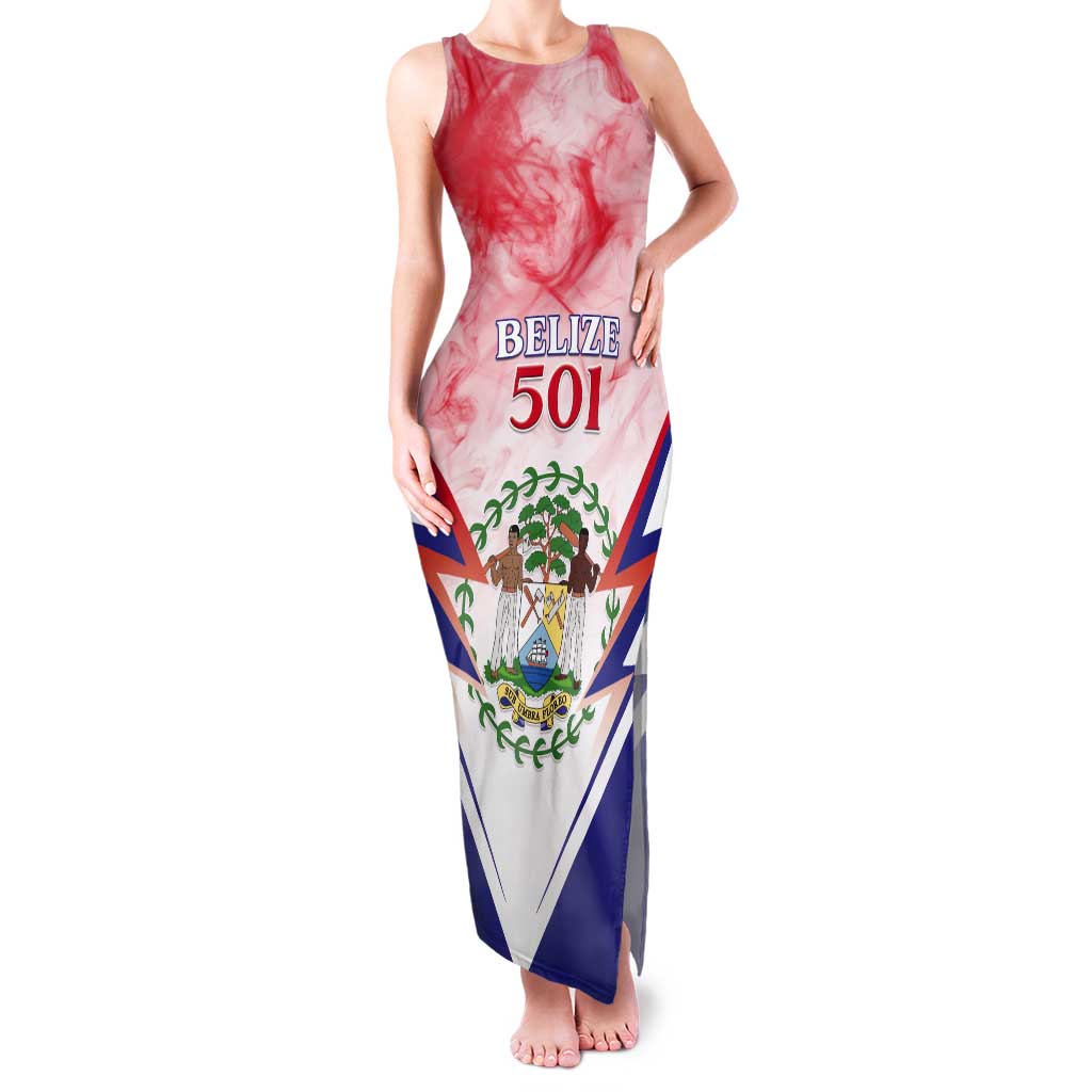 Personalized Belize 501 Tank Maxi Dress Coat Of Arms