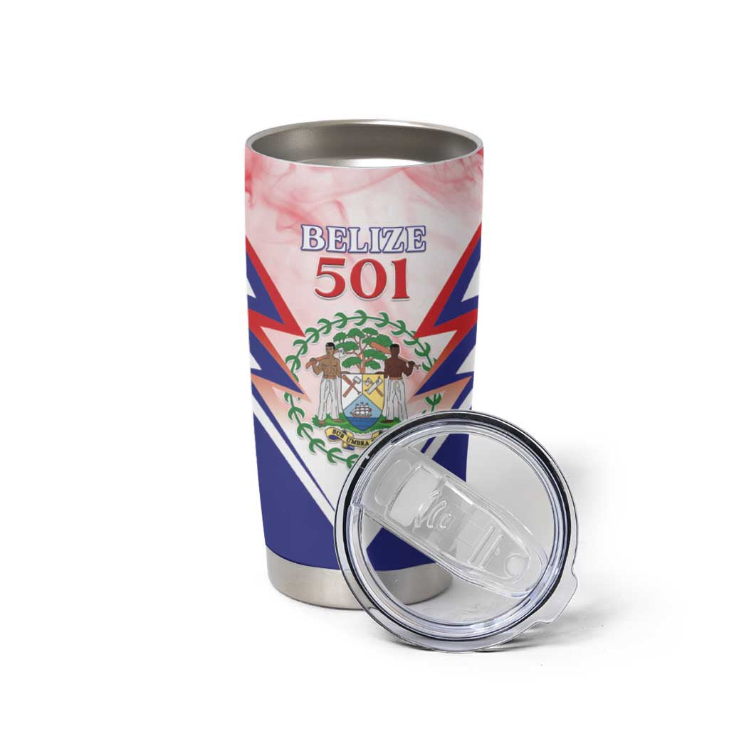 Personalized Belize 501 Tumbler Cup Coat Of Arms