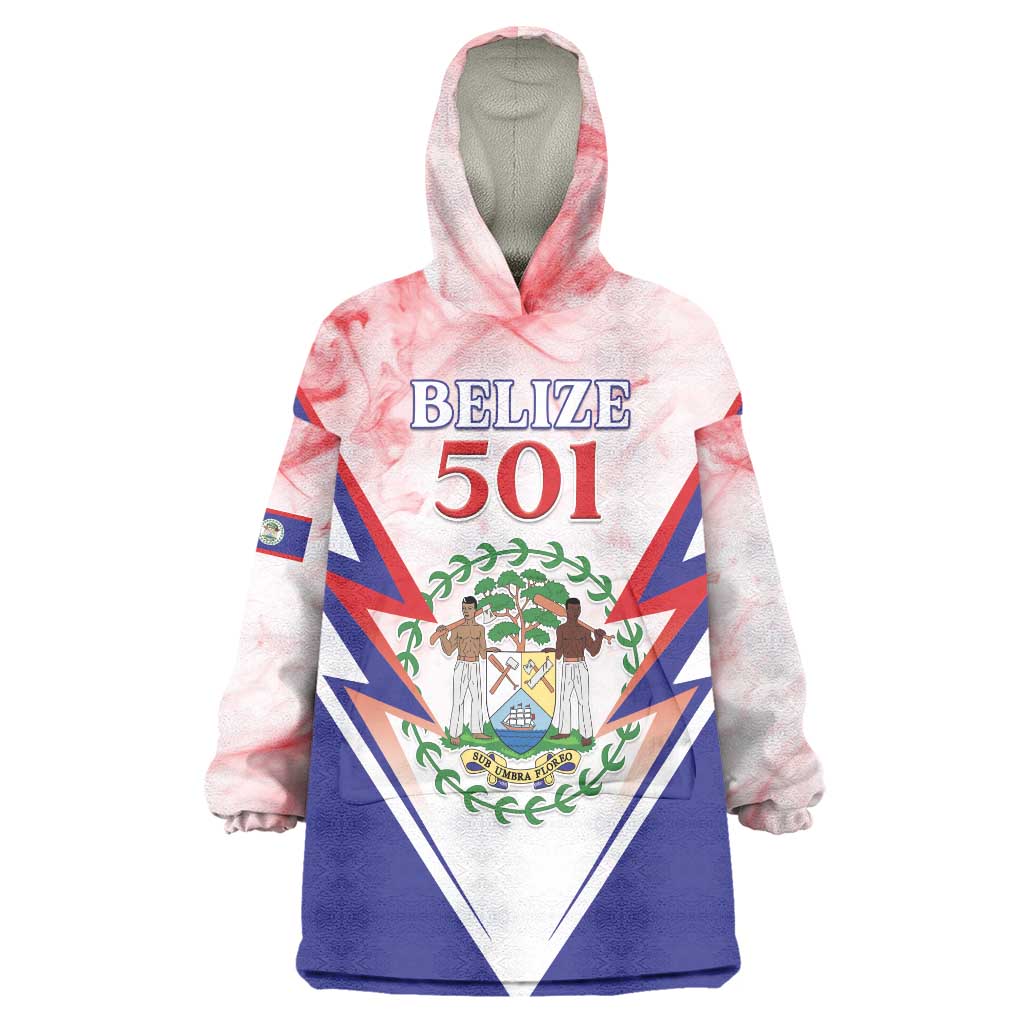 Personalized Belize 501 Wearable Blanket Hoodie Coat Of Arms