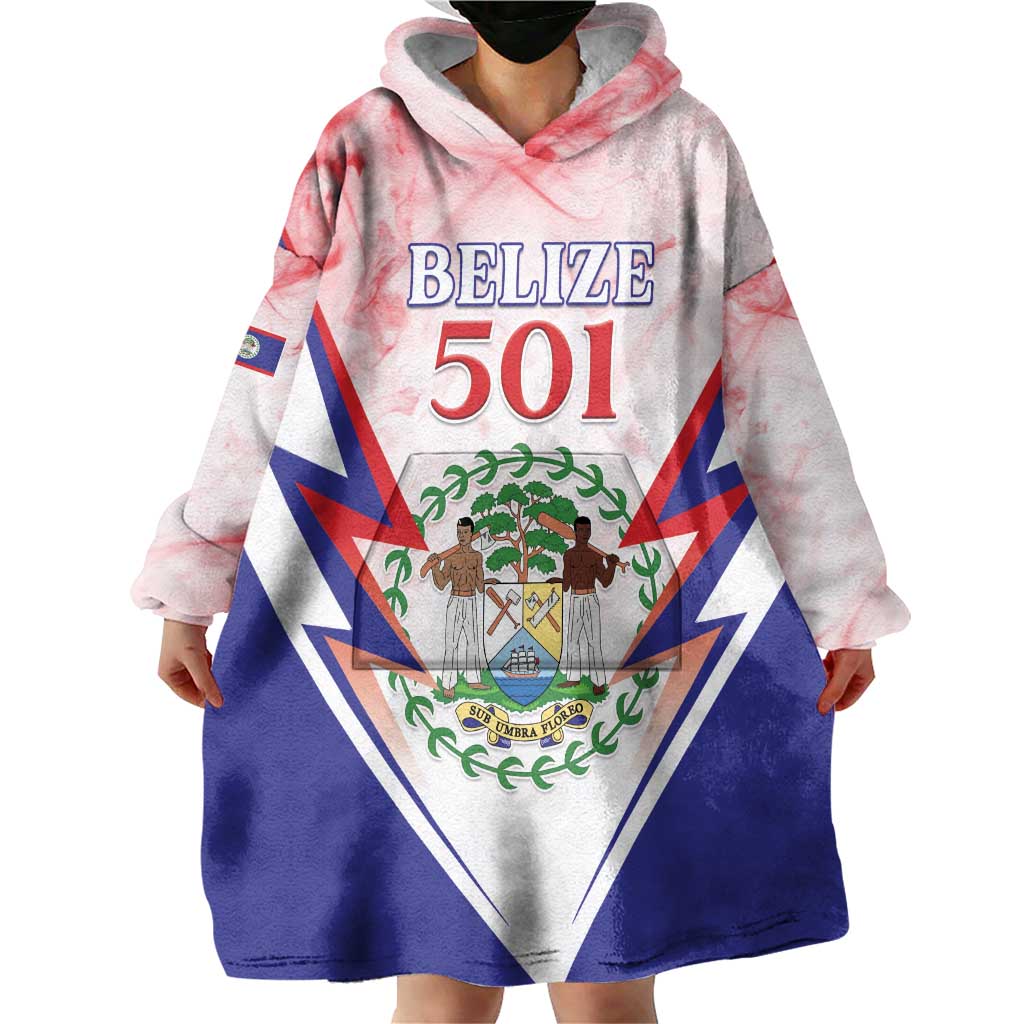 Personalized Belize 501 Wearable Blanket Hoodie Coat Of Arms