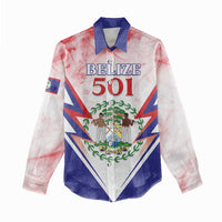 Personalized Belize 501 Women Casual Shirt Coat Of Arms