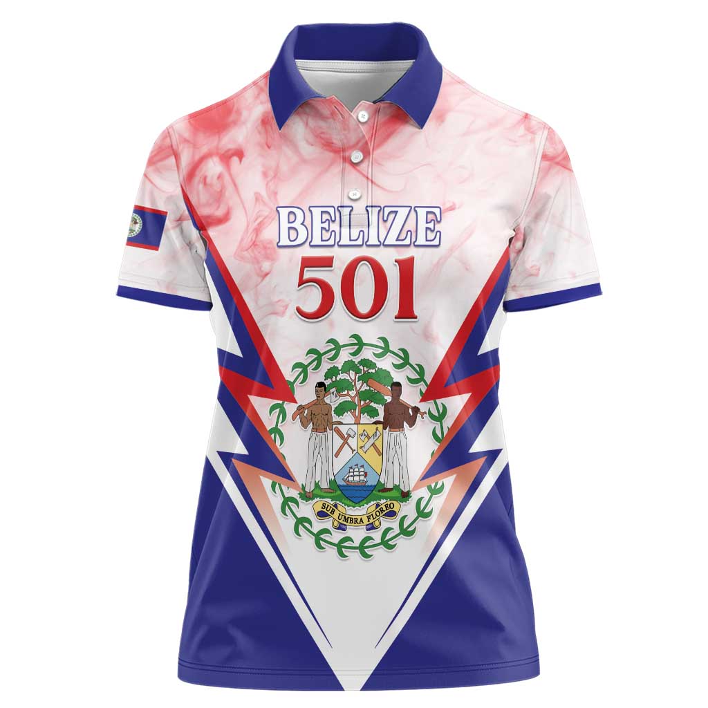 Personalized Belize 501 Women Polo Shirt Coat Of Arms