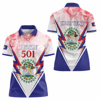 Personalized Belize 501 Women Polo Shirt Coat Of Arms