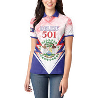 Personalized Belize 501 Women Polo Shirt Coat Of Arms