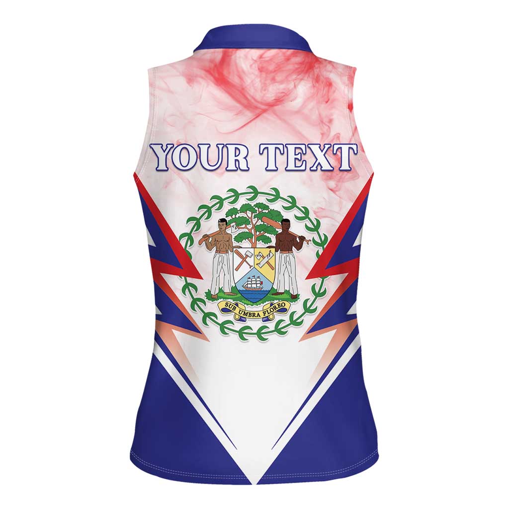 Personalized Belize 501 Women Sleeveless Polo Shirt Coat Of Arms