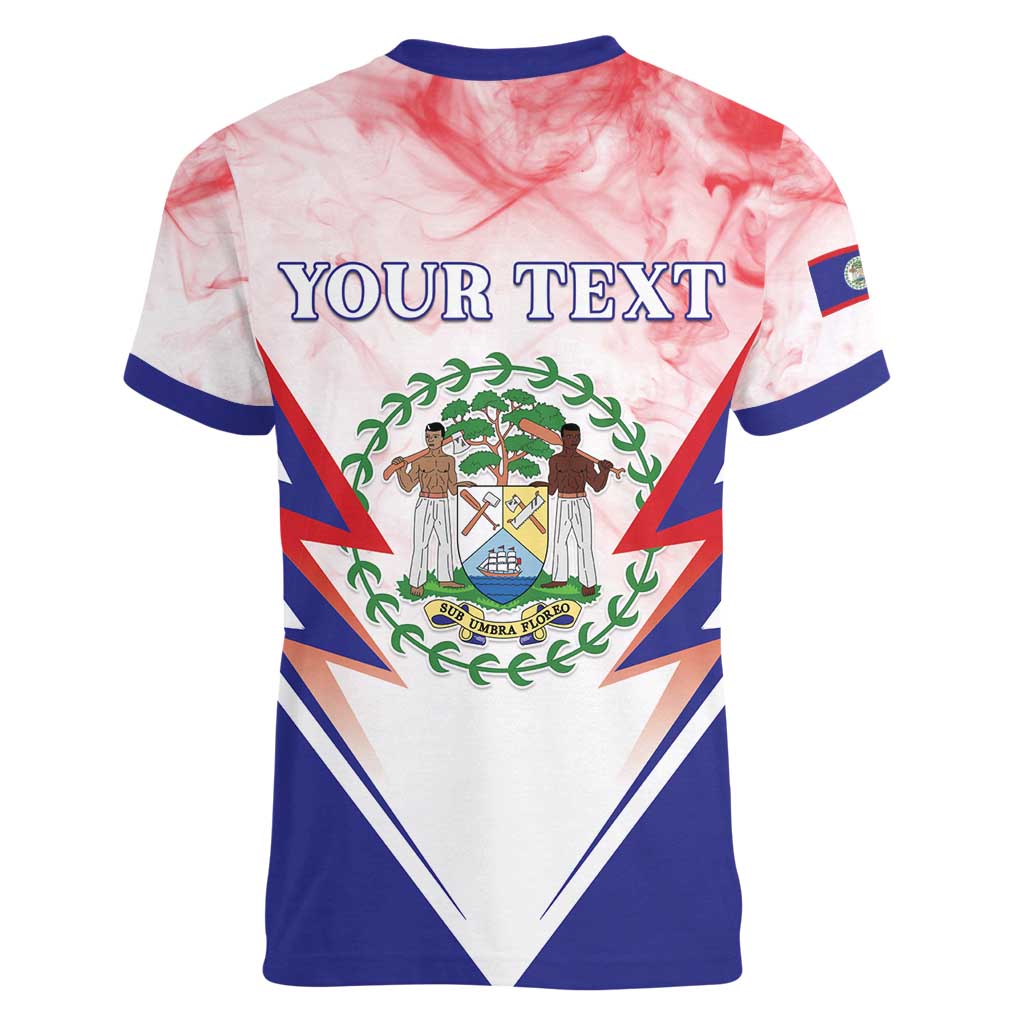 Personalized Belize 501 Women V-Neck T-Shirt Coat Of Arms