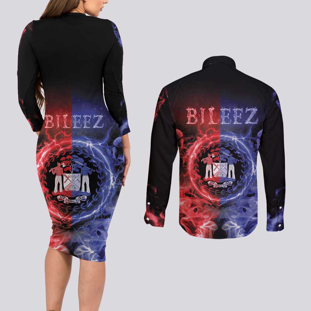 Belize Couples Matching Long Sleeve Bodycon Dress and Long Sleeve Button Shirt Unique Style