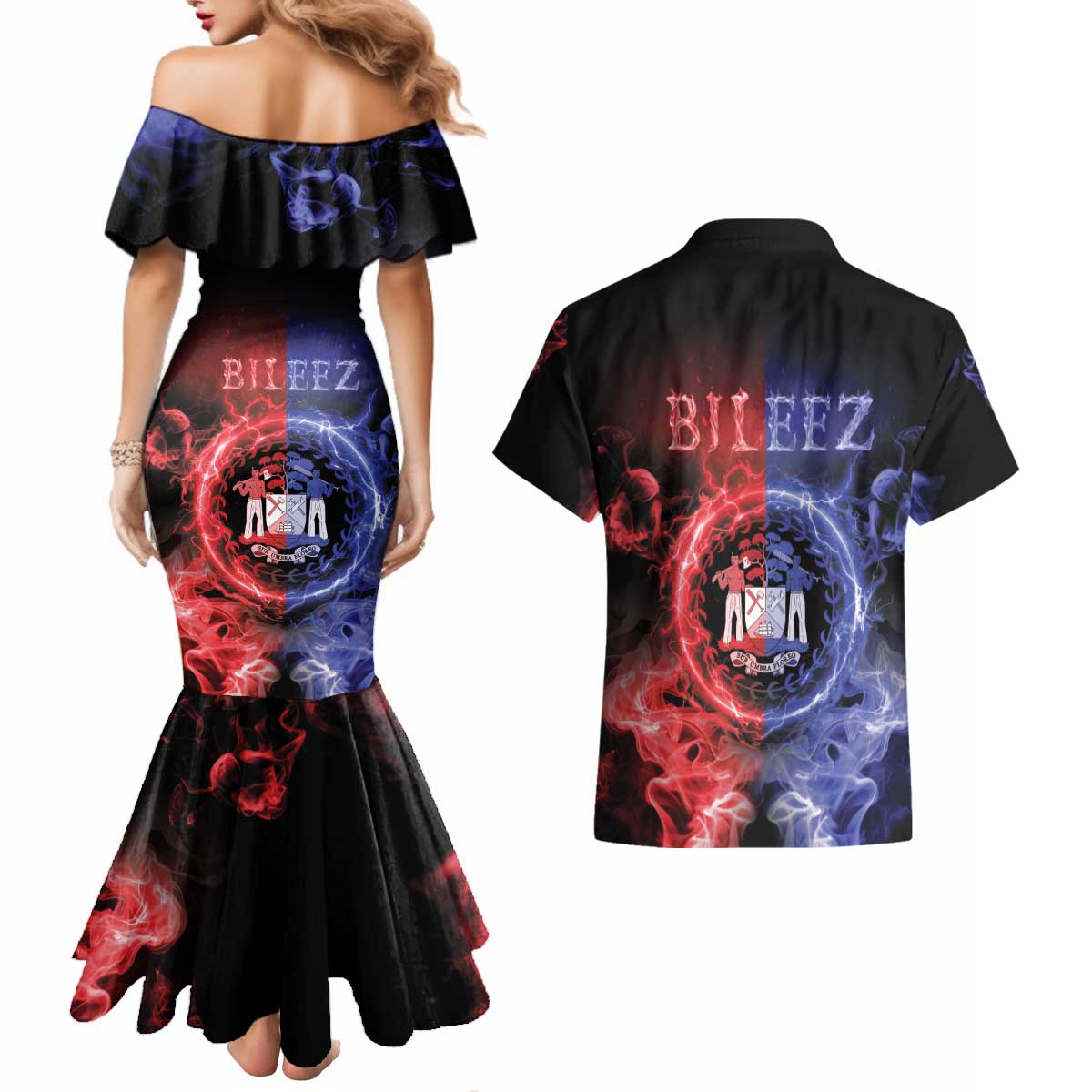 Belize Couples Matching Mermaid Dress and Hawaiian Shirt Unique Style