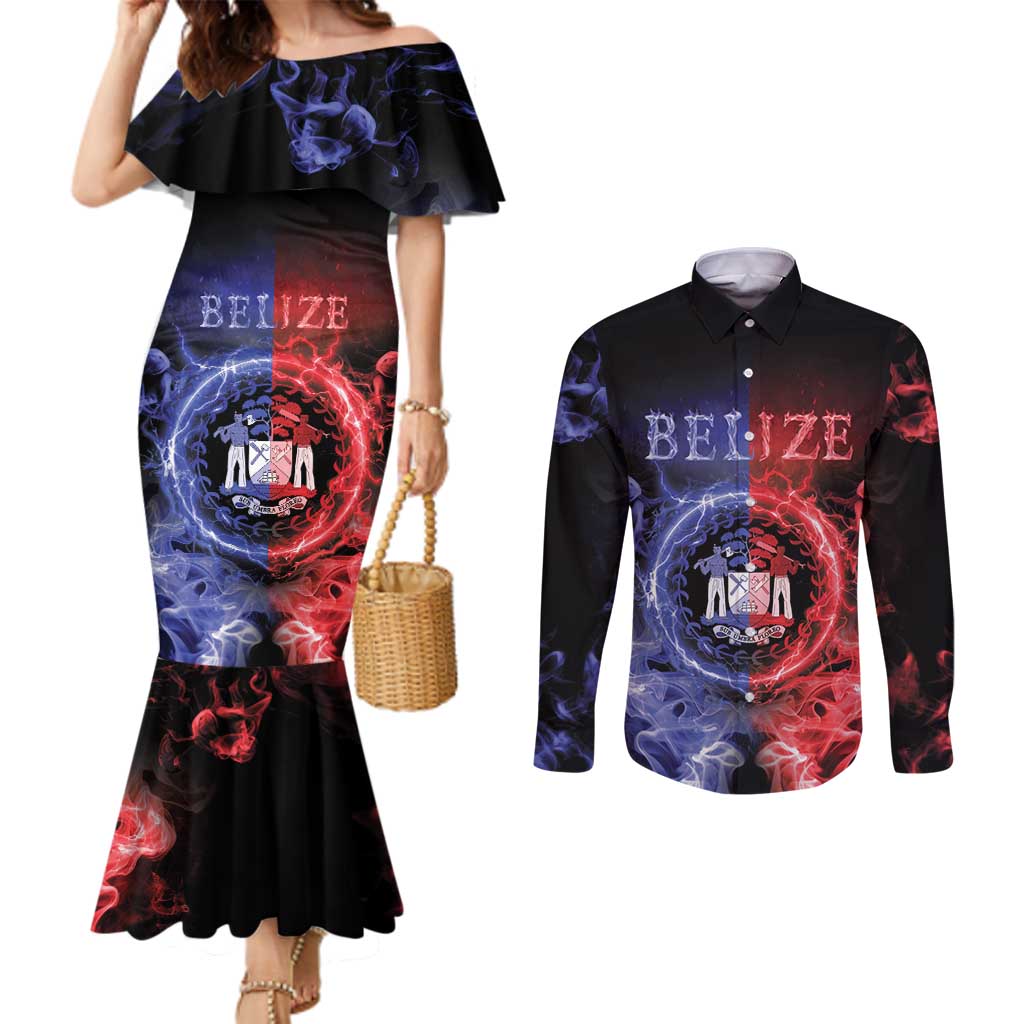 Belize Couples Matching Mermaid Dress and Long Sleeve Button Shirt Unique Style