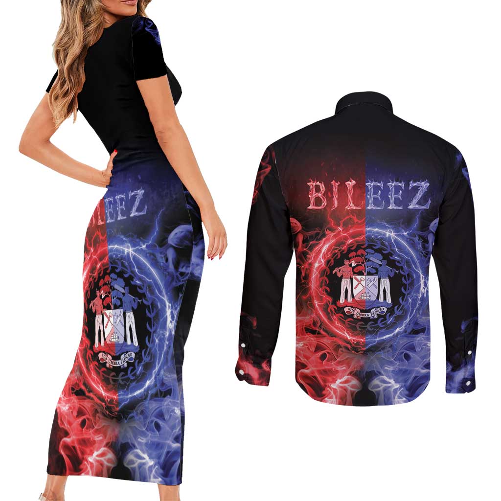 Belize Couples Matching Short Sleeve Bodycon Dress and Long Sleeve Button Shirt Unique Style