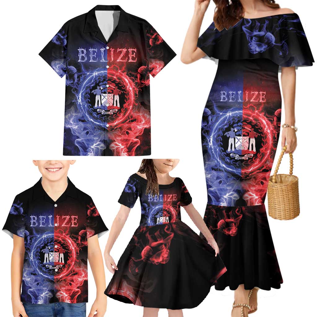 Belize Family Matching Mermaid Dress and Hawaiian Shirt Unique Style