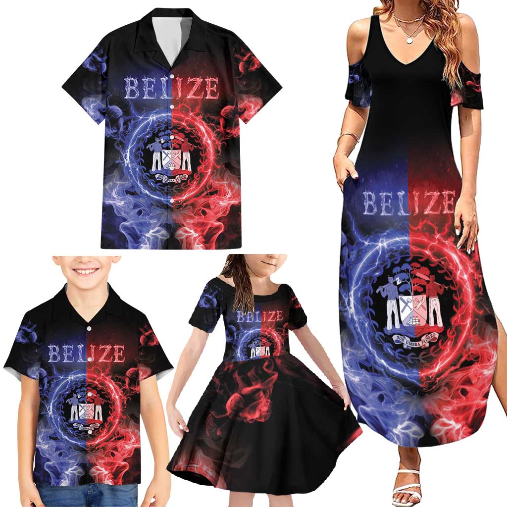 Belize Family Matching Summer Maxi Dress and Hawaiian Shirt Unique Style