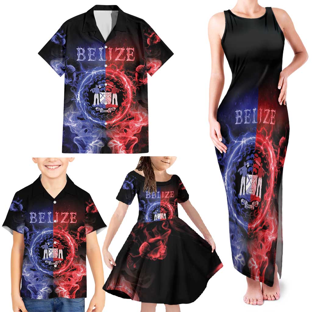 Belize Family Matching Tank Maxi Dress and Hawaiian Shirt Unique Style