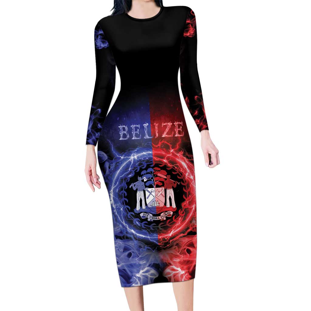 Belize Long Sleeve Bodycon Dress Unique Style