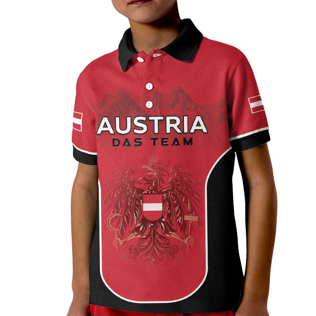 Custom Austria Football 2026 Kid Polo Shirt Go Das Team