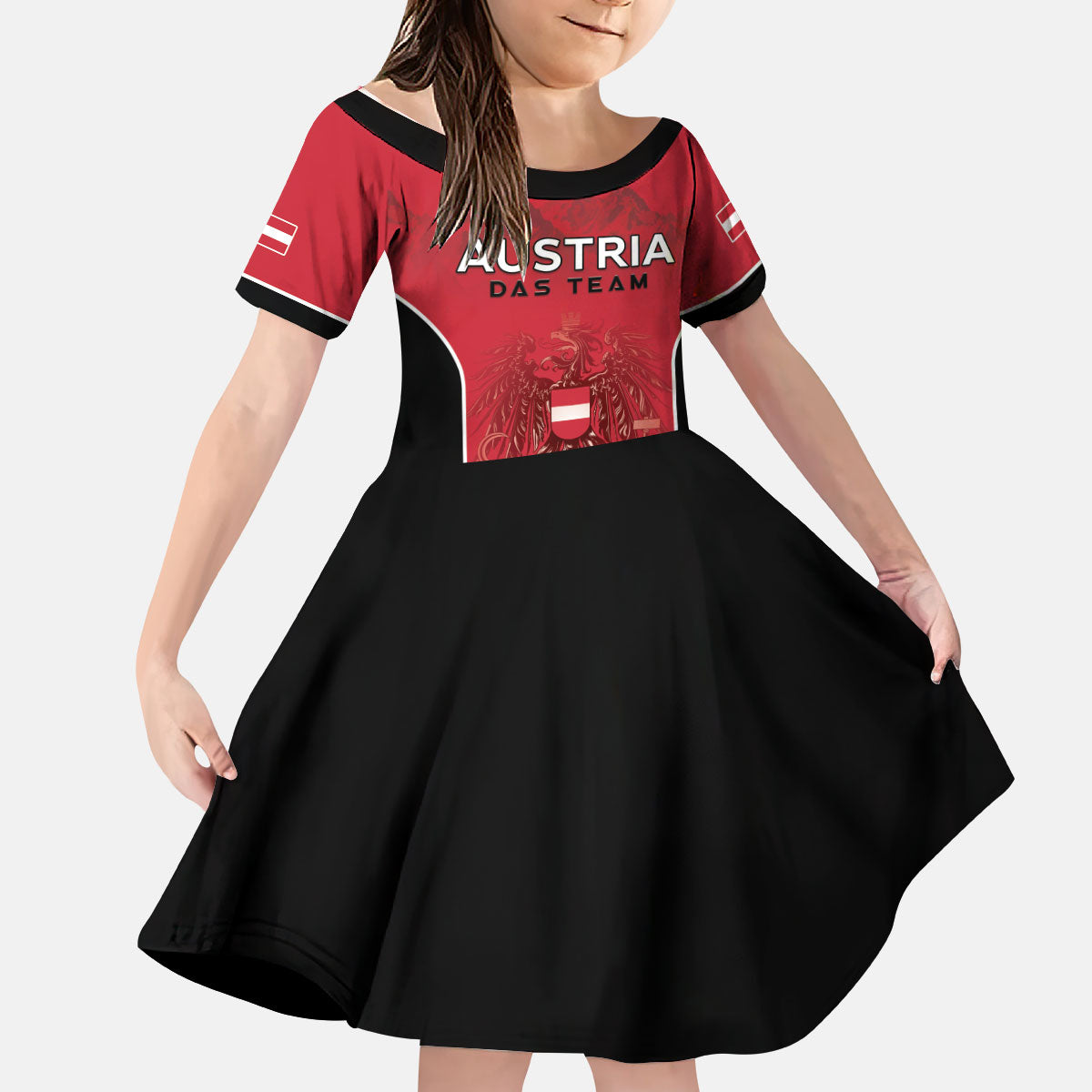 Custom Austria Football 2026 Kid Short Sleeve Dress Go Das Team