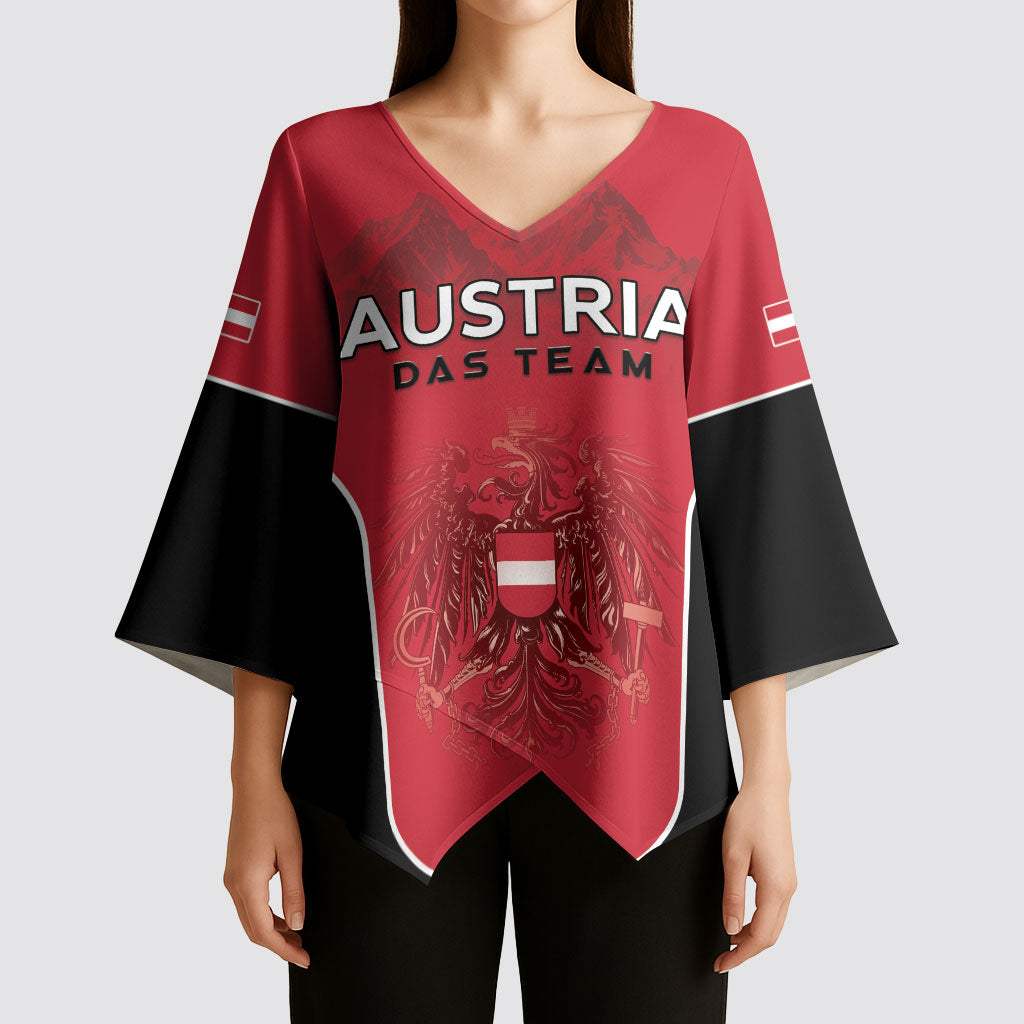 Custom Austria Football 2026 Kimono Sleeve Blouse Go Das Team