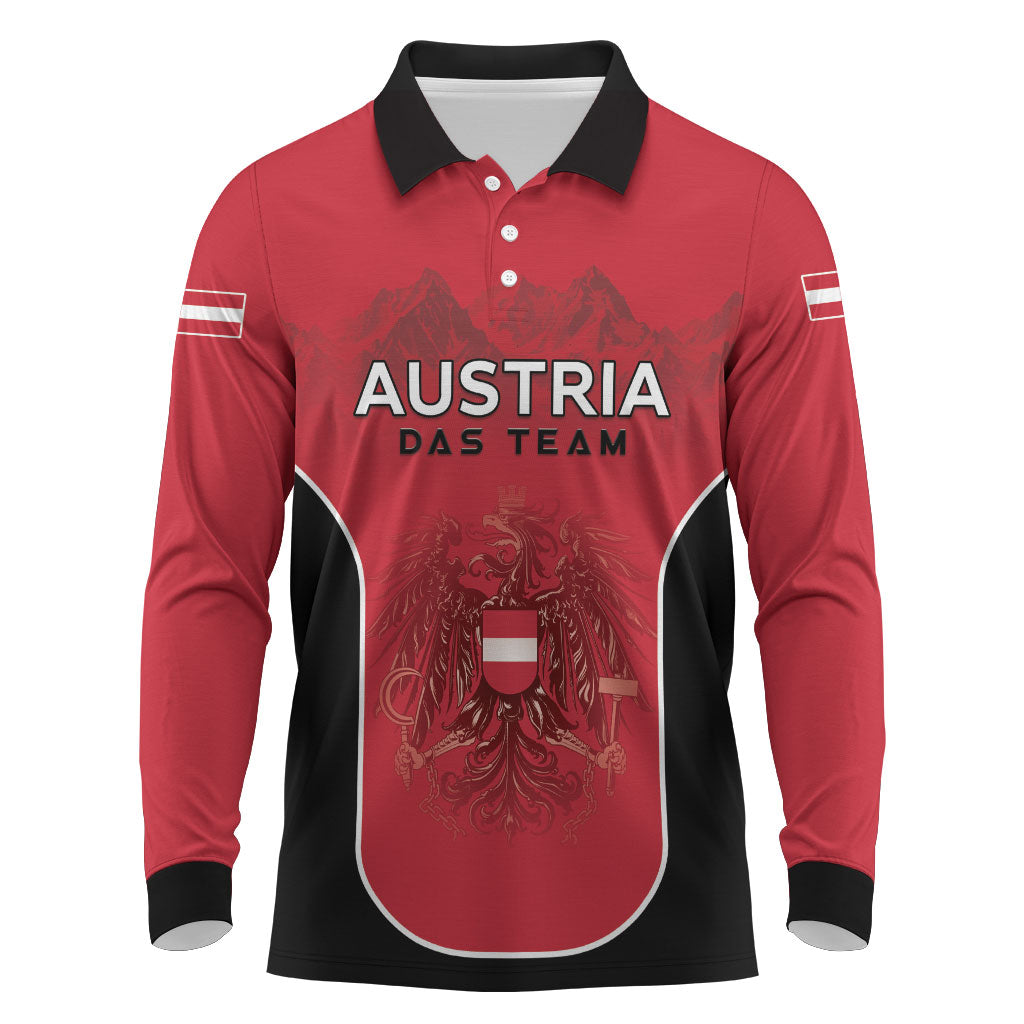Custom Austria Football 2026 Long Sleeve Polo Shirt Go Das Team