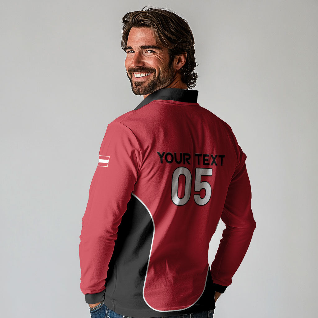 Custom Austria Football 2026 Long Sleeve Polo Shirt Go Das Team