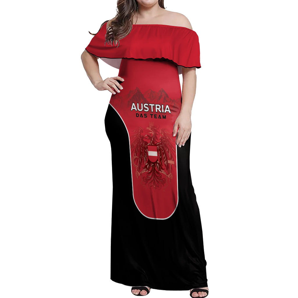 Custom Austria Football 2026 Off Shoulder Maxi Dress Go Das Team