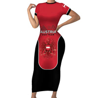Custom Austria Football 2026 Short Sleeve Bodycon Dress Go Das Team