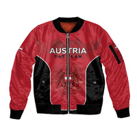 Custom Austria Football 2026 Sleeve Zip Bomber Jacket Go Das Team