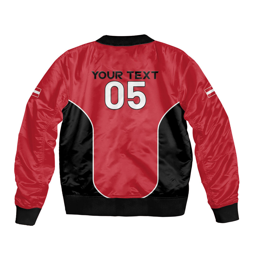 Custom Austria Football 2026 Sleeve Zip Bomber Jacket Go Das Team