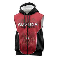 Custom Austria Football 2026 Sleeveless Zip Hoodie Go Das Team