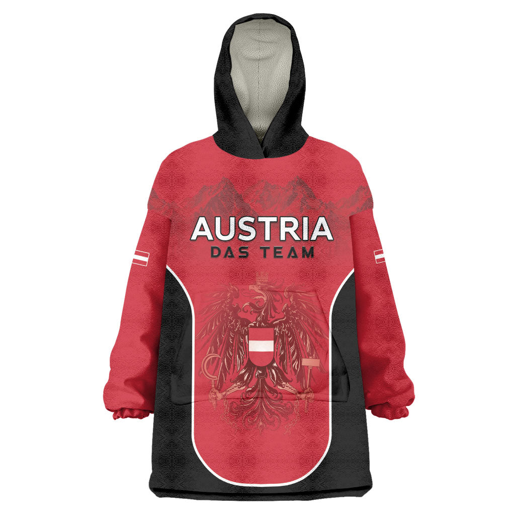 Custom Austria Football 2026 Wearable Blanket Hoodie Go Das Team